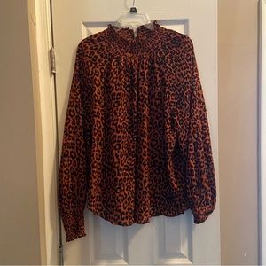 Women’s Loft Burnt Orange Long Sleeve Mock Neck Size XL